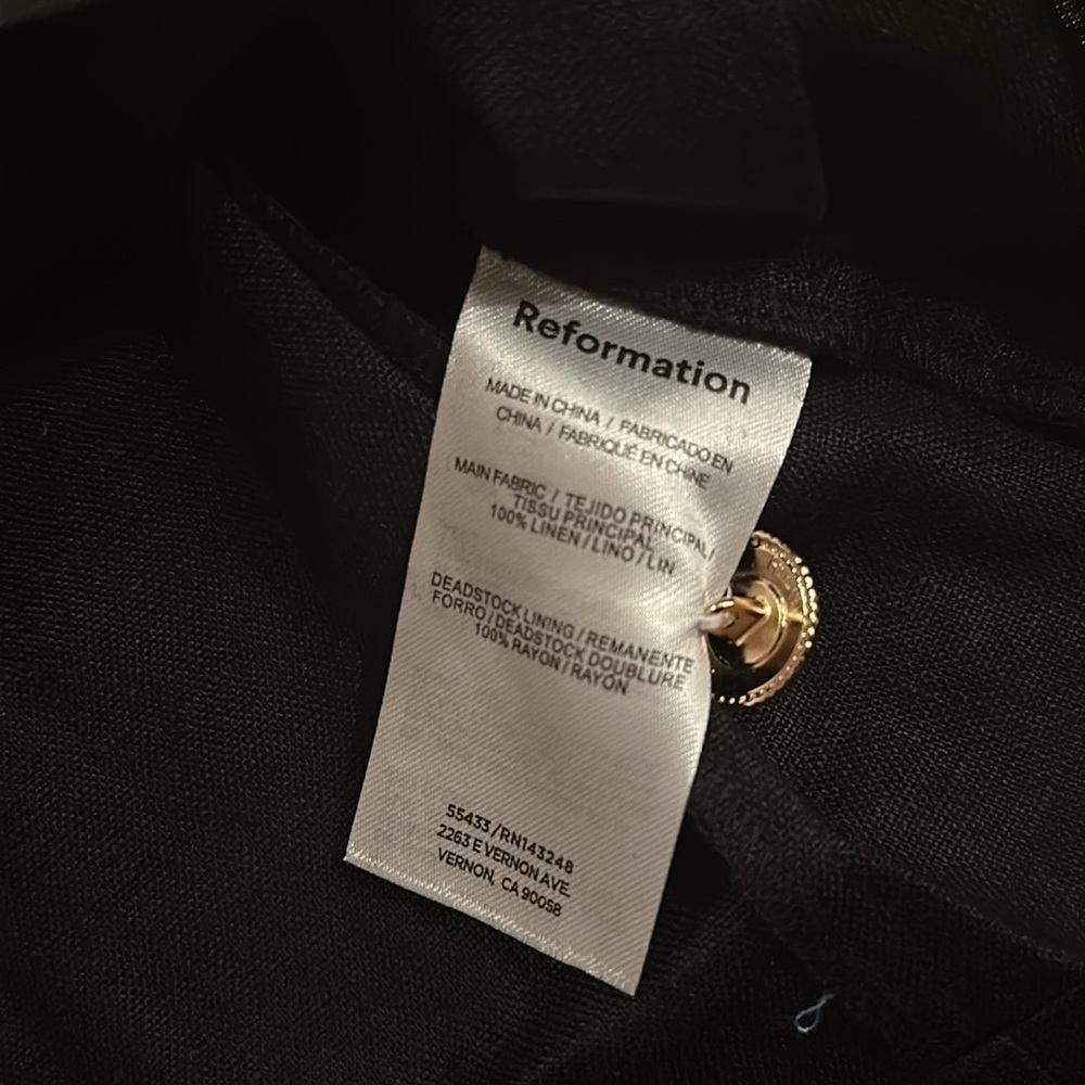 NWT Reformation Roxy Linen Two Piece Skort in Black White Contrast | size 2 - Picture 10 of 12